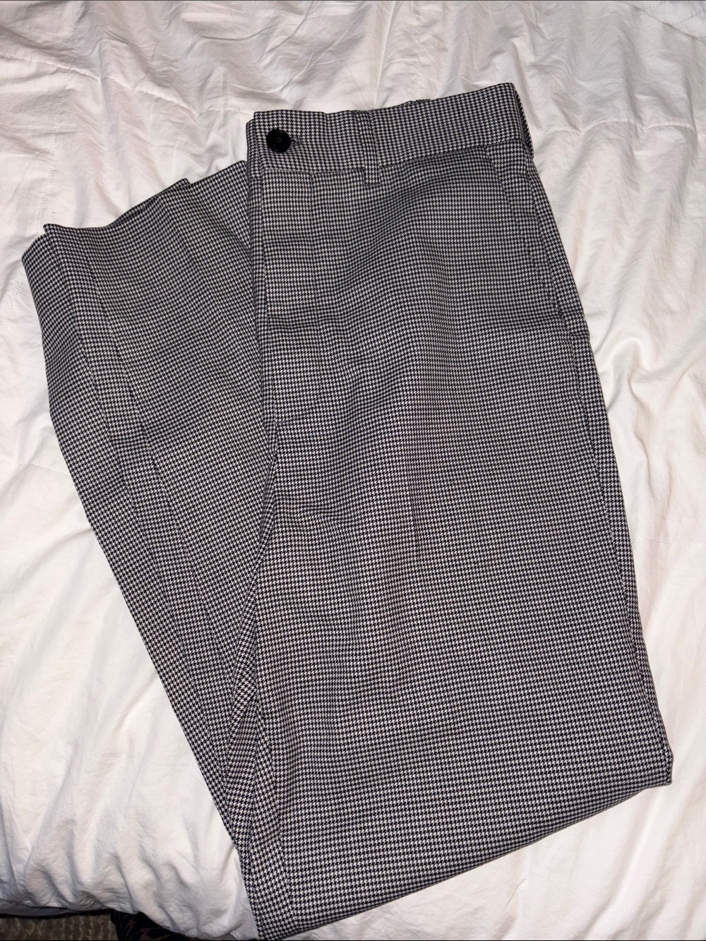 Balenciaga Black and White Houndstooth Trousers